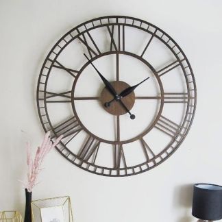 Laser Cut Oversized Simple Creative Roman Numeral Wall Clock Free Vector