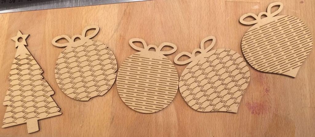 Laser Cut Flexible Christmas Tree Ornaments SVG File