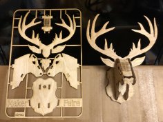 Laser Cut Christmas Reindeer Kit Card Free Vector