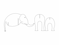File dxf 3 pezzi di elefante