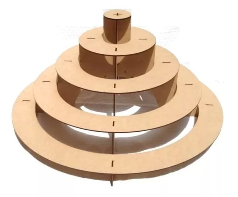 Laser Cut Pyramid Circular MDF Cupcake Stand