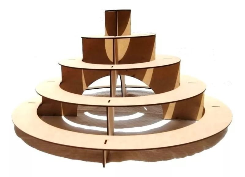 Laser Cut Pyramid Circular MDF Cupcake Stand