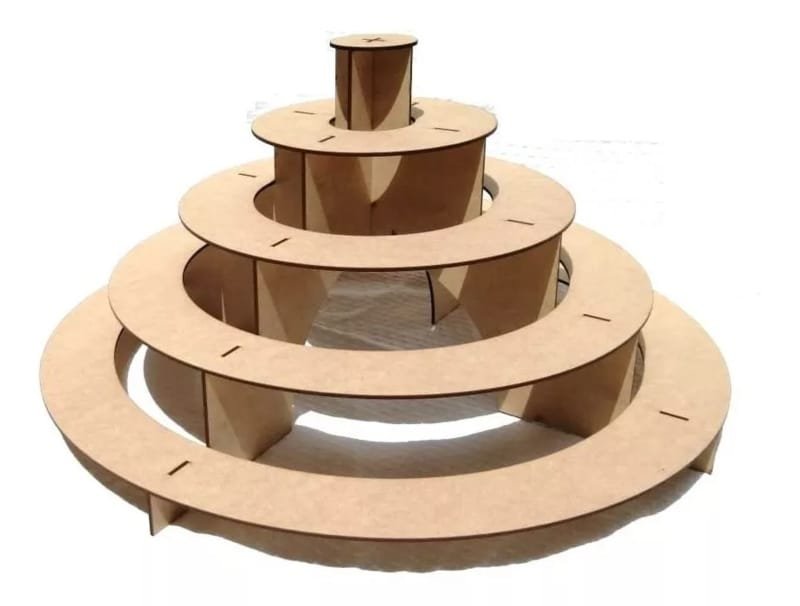 Laser Cut Pyramid Circular MDF Cupcake Stand