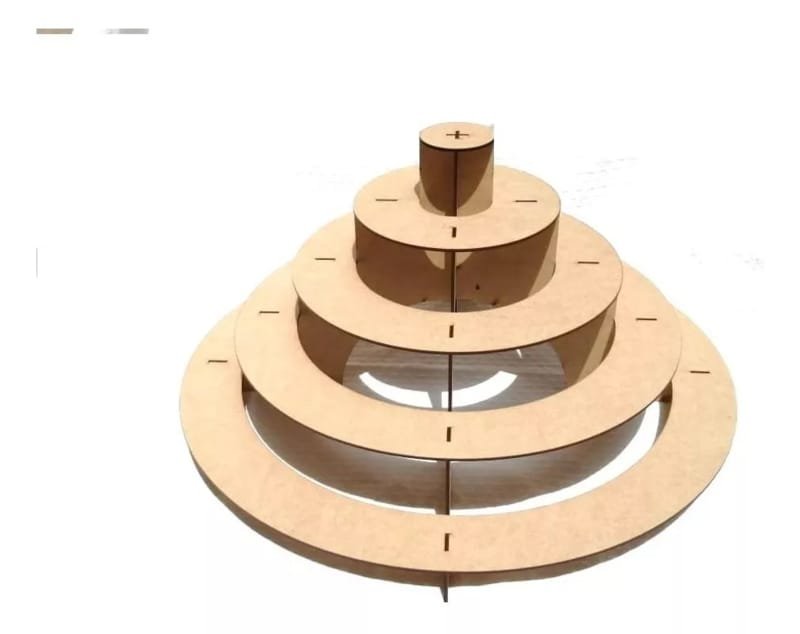 Laser Cut Pyramid Circular MDF Cupcake Stand