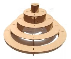 Laser Cut Pyramid Circular MDF Cupcake Stand