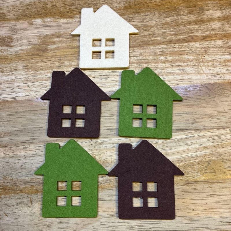 Laser Cut Felt Miniature House Shape Coasters