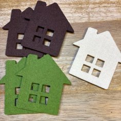 Laser Cut Felt Miniature House Shape Coasters