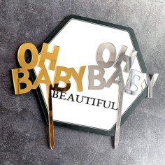 Laser Cut Oh Baby Cake Topper