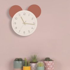 Laser Cut Mickey Mouse Wall Clock Creative Cartoon Kids Room Wall Clock