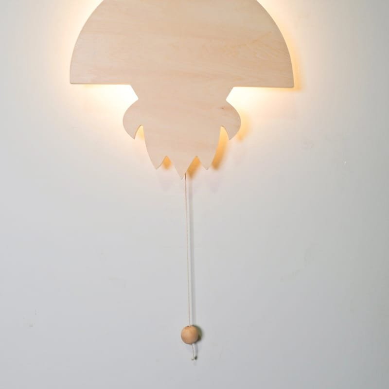Laser Cut Wooden Rocket Wall Lamp Kids Room Decor