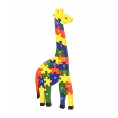 Laser Cut Wooden Giraffe Number Jigsaw Puzzle, Numbers Learning Block Puzzle for Nursery Kids