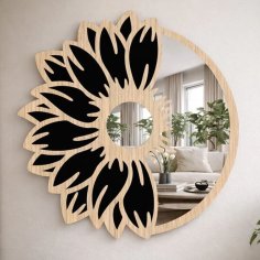Laser Cut Modern Floral Decorative Mirror Frame