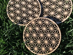 Wooden trivet Asanoha dxf