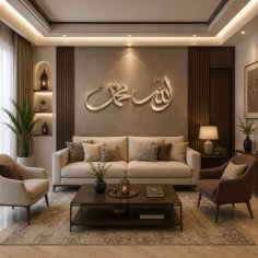 Laser Cut Allah and Mohammad Islamic Wall Decor Arabic Wall Art