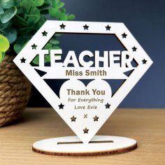 Laser Cut Personalized Teacher Thank You Gift Plaque