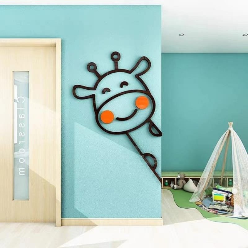 Laser Cut Cute Cartoon Giraffe Wall Decor