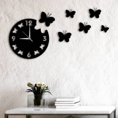 Laser Cut 3D Butterflies DIY Wall Clock