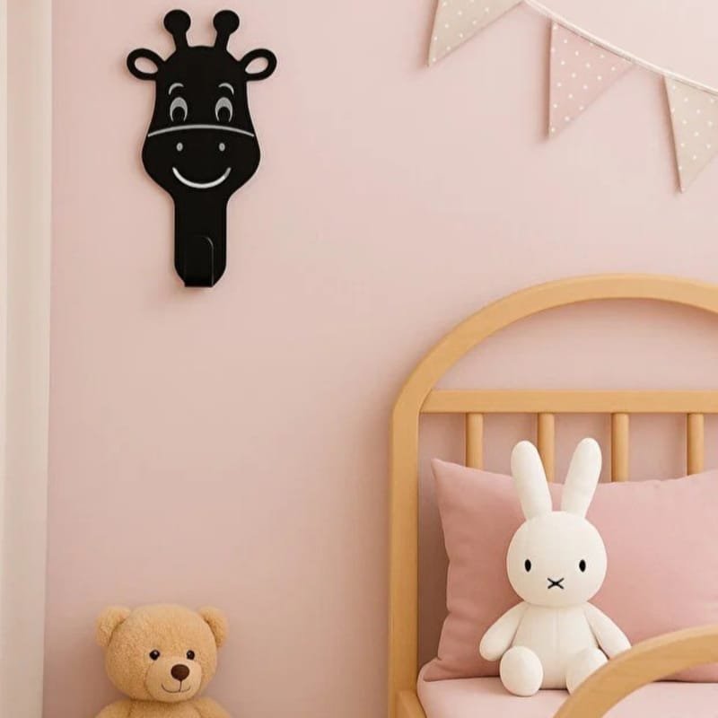 Laser Cut Giraffe Metal Wall Hook, Nursery Kids Room Decor