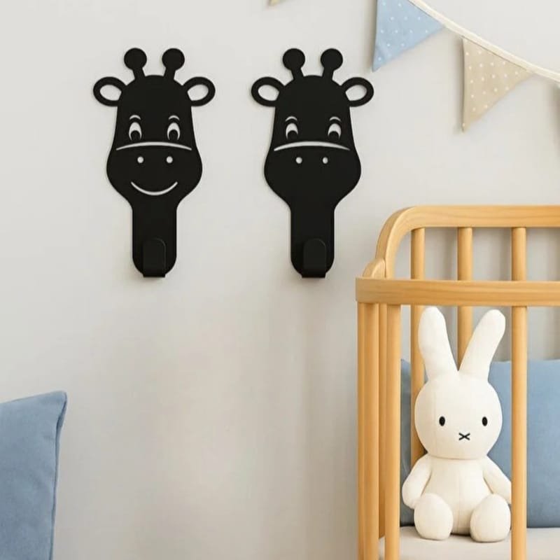 Laser Cut Giraffe Metal Wall Hook, Nursery Kids Room Decor