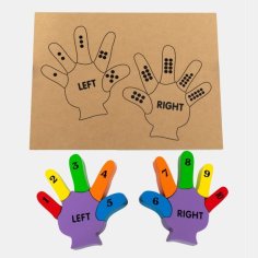 Laser Cut Counting Double Hand Puzzle, Wooden Number Puzzle