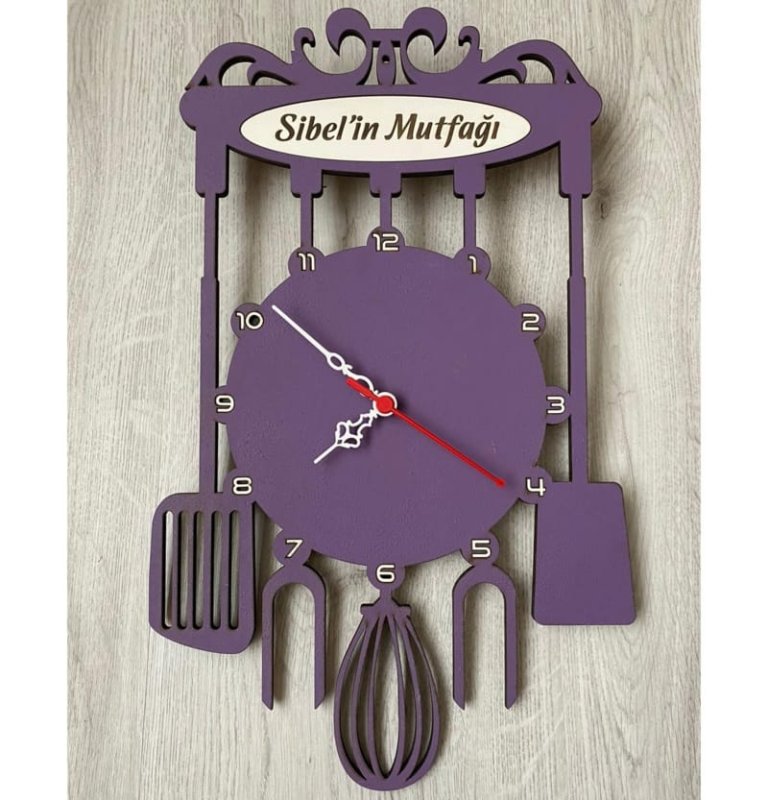 Laser Cut Personalized Kitchen Wall Clock