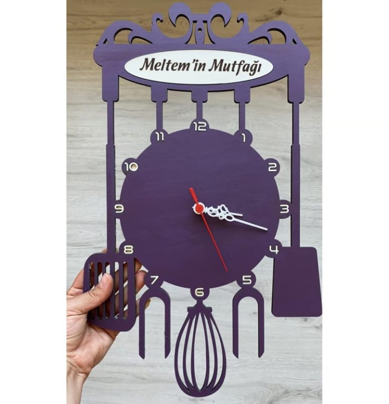 Laser Cut Personalized Kitchen Wall Clock