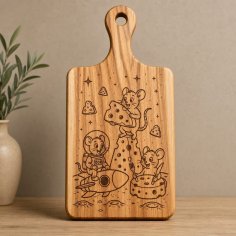 Laser Cut Wooden Cheese Board with Engraving