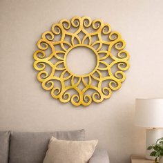 Laser Cut Flower Mandala Wall Art