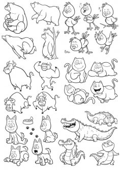 Vecteurs d'animaux de dessin animé