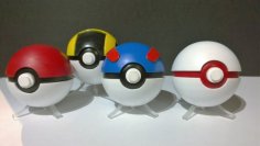 Pokeball, Greatball, Ultraball, Premier Ball 3D Printer Model