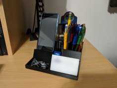 Desk Organizer W/ Phone Stand, Business Card Holder, & USB/SD Storage 3D Printer Model