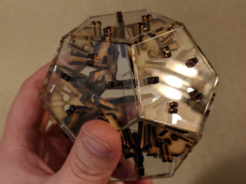 Laser Cut Snap Fit Dodecahedron 3mm Wood Acrylic