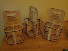 Laser Cut 4 Pack Bottle Carrier SVG File