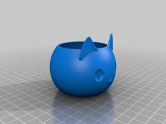 Cat Planter With Front Ears 3D Printer Model