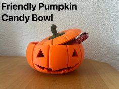 Friendly Pumpkin Halloween Candy Bowl 3D Printer Model