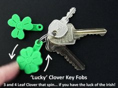 ‘Lucky’ Clover Spinning Key Fobs 3D Printer Model