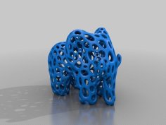 Elephant – Voronoi Style – (with Flat Base) 3D Printer Model