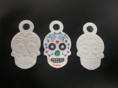 Mexican Skull Keychain 3D Printer Model