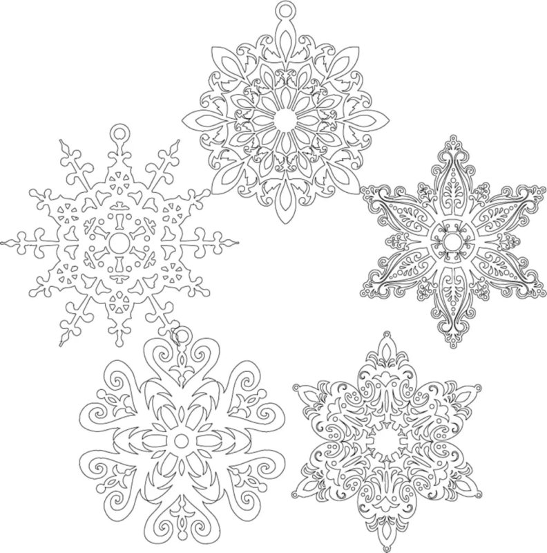 Laser Cut Snowflake SVG