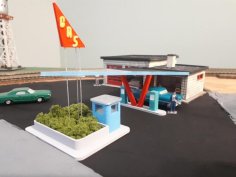 HO Scale Gas Bar 3D Printer Model