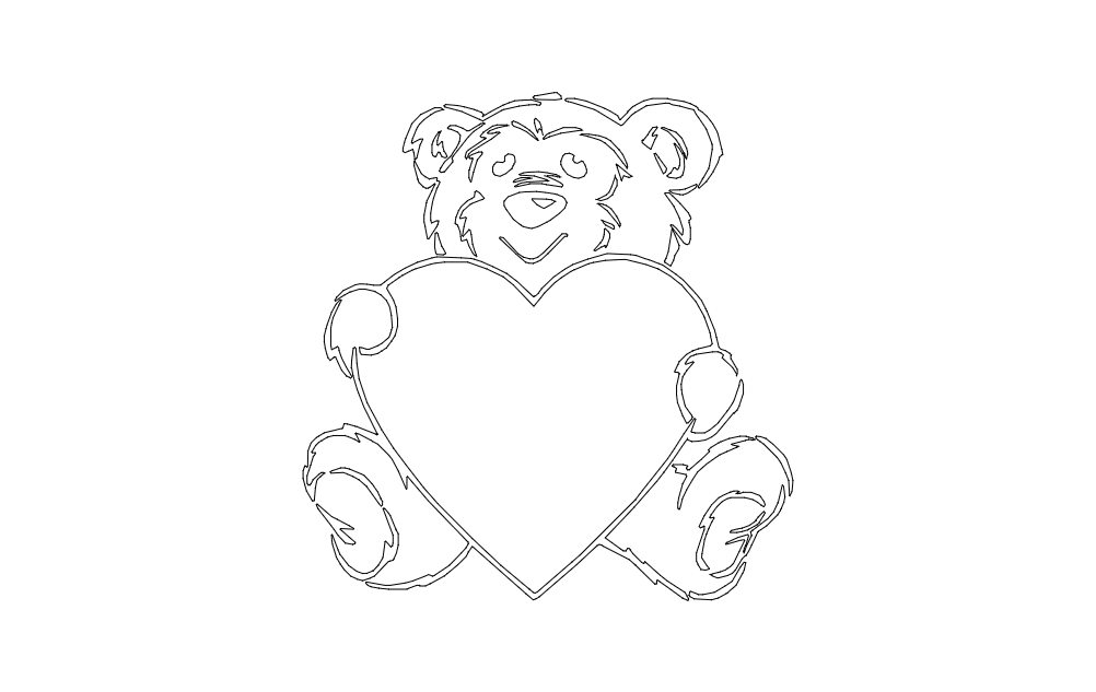 медведь и сердце файл dxf