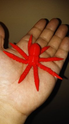 (Legs Won’t Fall Off) Ball-joint Articulated Octopus Keyring Remix 3D Printer Model