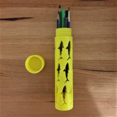 Shark Pencil Case Box Screw Top 3D Printer Model