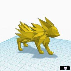 Pokemon – Jolteon – LowPoly (1 Or 2 Parts) We3dUk 3D Printer Model