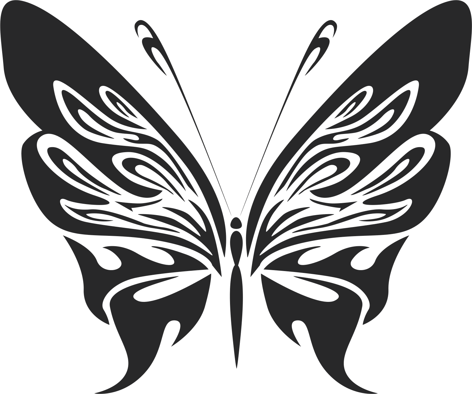 Arte vectorial de mariposas tribales 07