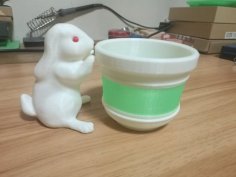 Easter Bunny Planter (pot With Base) 3D Printer Model