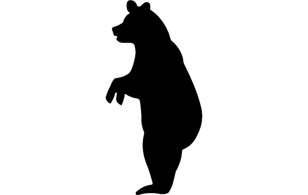 Медведь стоит dxf файл