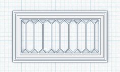 DIAMOND STAINED GLASS WINDOW 1/12th DOLLHOUSE SCALE 3D Printer Model