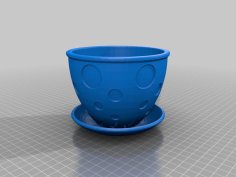 5″ Polka Dot Planter Pot W/ Drainage 3D Printer Model