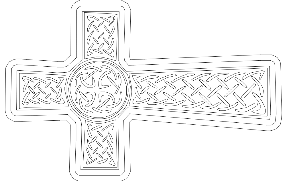 Христианский крест dxf файл